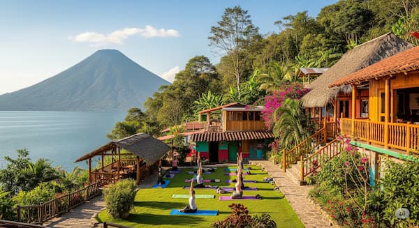Lake shore retreat center around Lake Atitlan