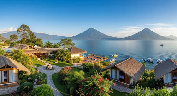 Lake shore community around Lake Atitlan