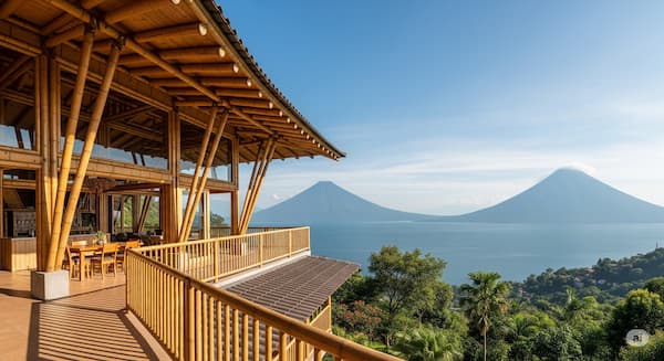 Restaurant with a view of Lake Atitlan
