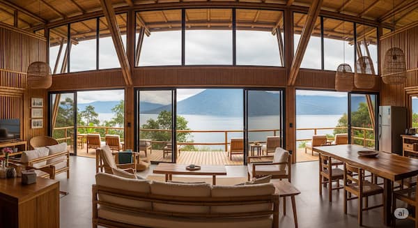 Inside iew of an luxurious rental around Lake Atitlan